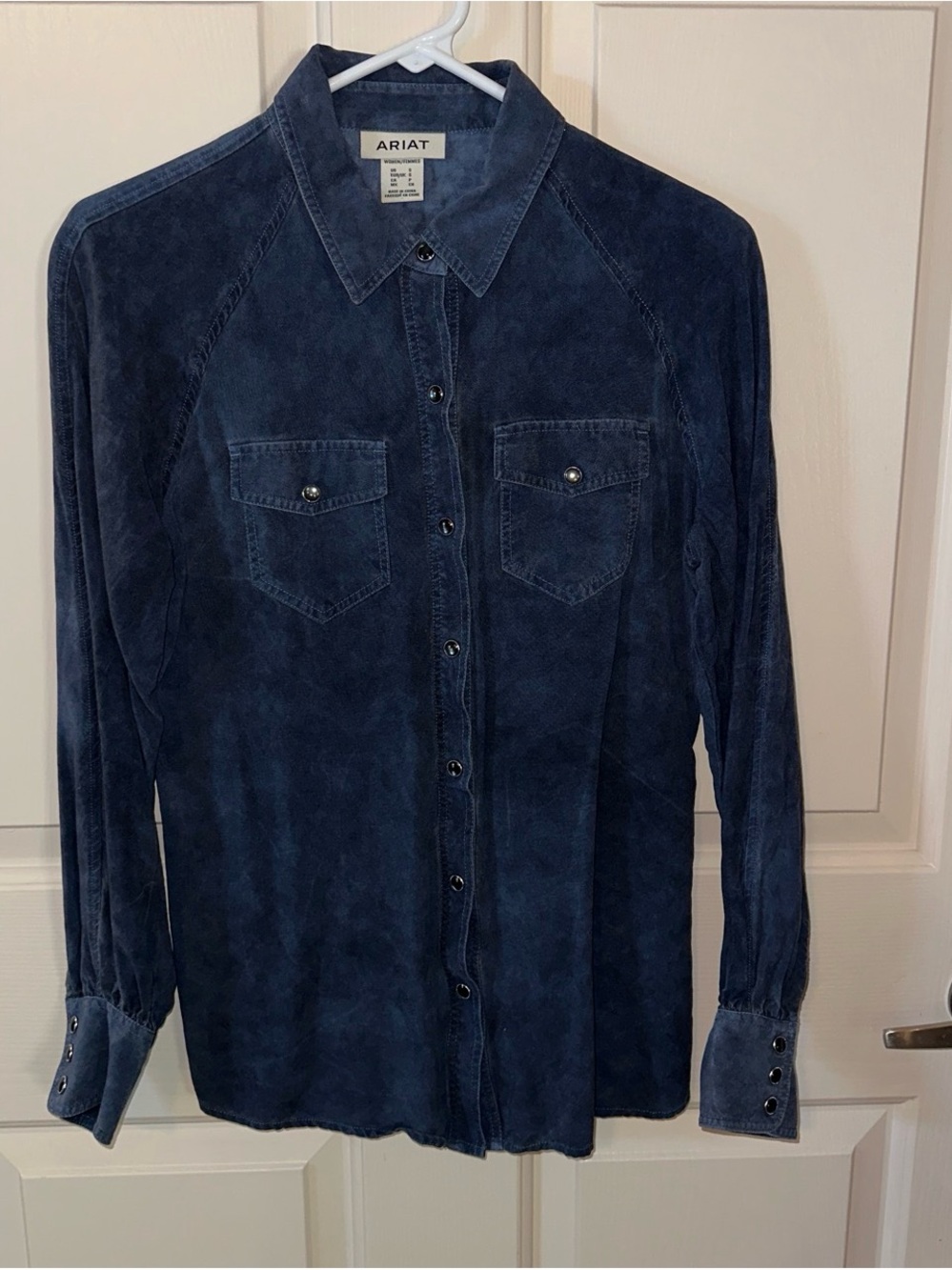 Ariat Men's Dark Blue Suede Western Button-Down Shirt